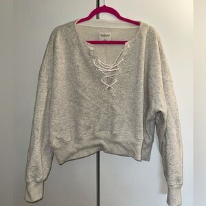 Gray, Abercrombie & Fitch, cropped sweatshirt